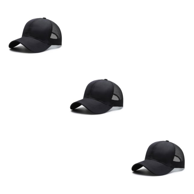 Baohd Stylish Snap-back Hat Unique 3D Embroidery For Trendy Men Light-weight black 3Set