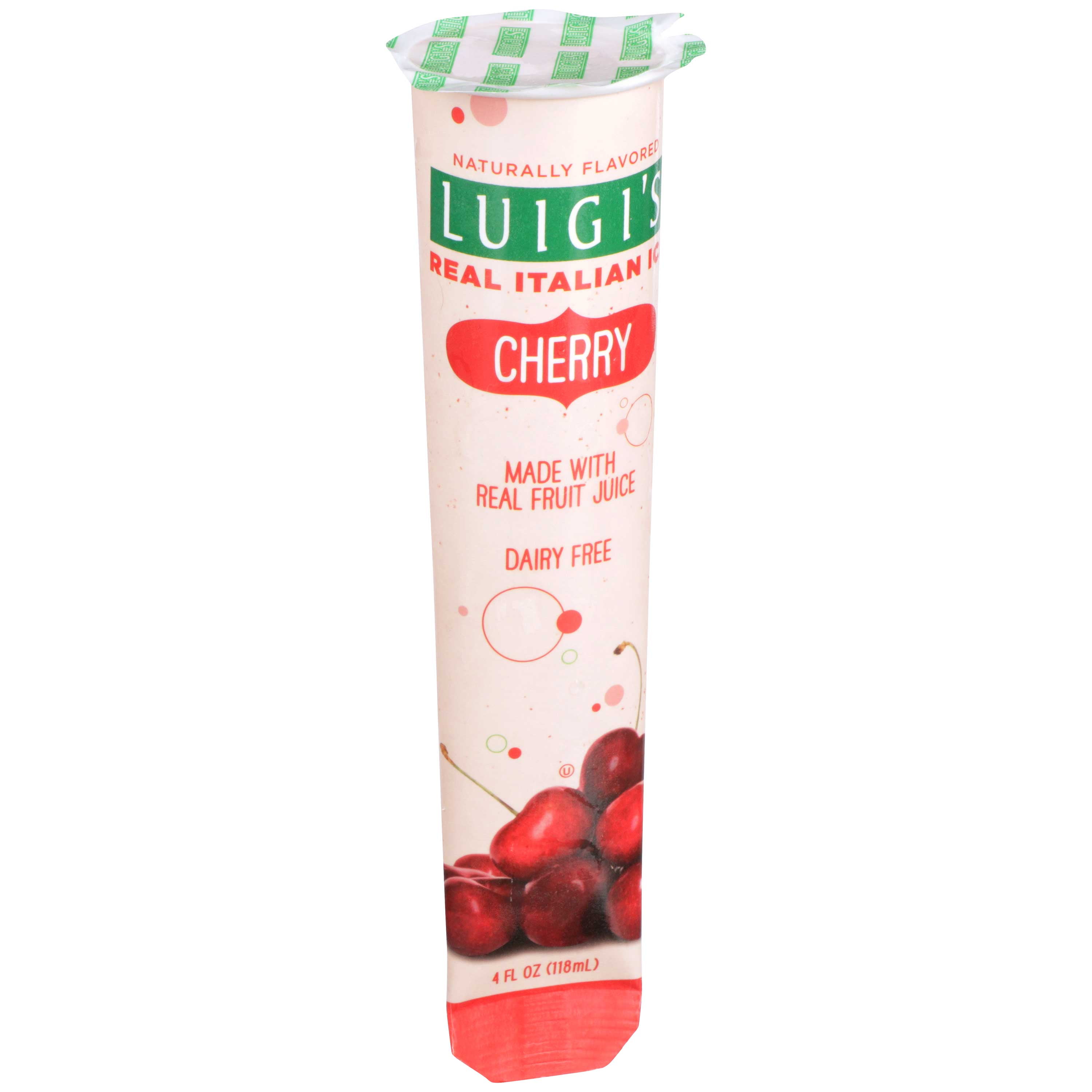 Luigis Real Italian Ice Cherry Squeeze Tube, 4 Ounce - 24 per case.