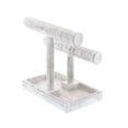 thumbnail image 6 of DecMode 11" x 12" White Mango Wood Carved 2 Level Jewelry Stand with Tray Base, 1-Piece, 6 of 13