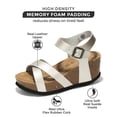thumbnail image 2 of Project Cloud 100% Genuine Leather Wedge sandals for women 2024 - Womens Sandals & Womens Fashion Slippers Memory Foam - Platform Sandals Women Footwear Wedges (Cabana, Silver, 7.5), 2 of 2