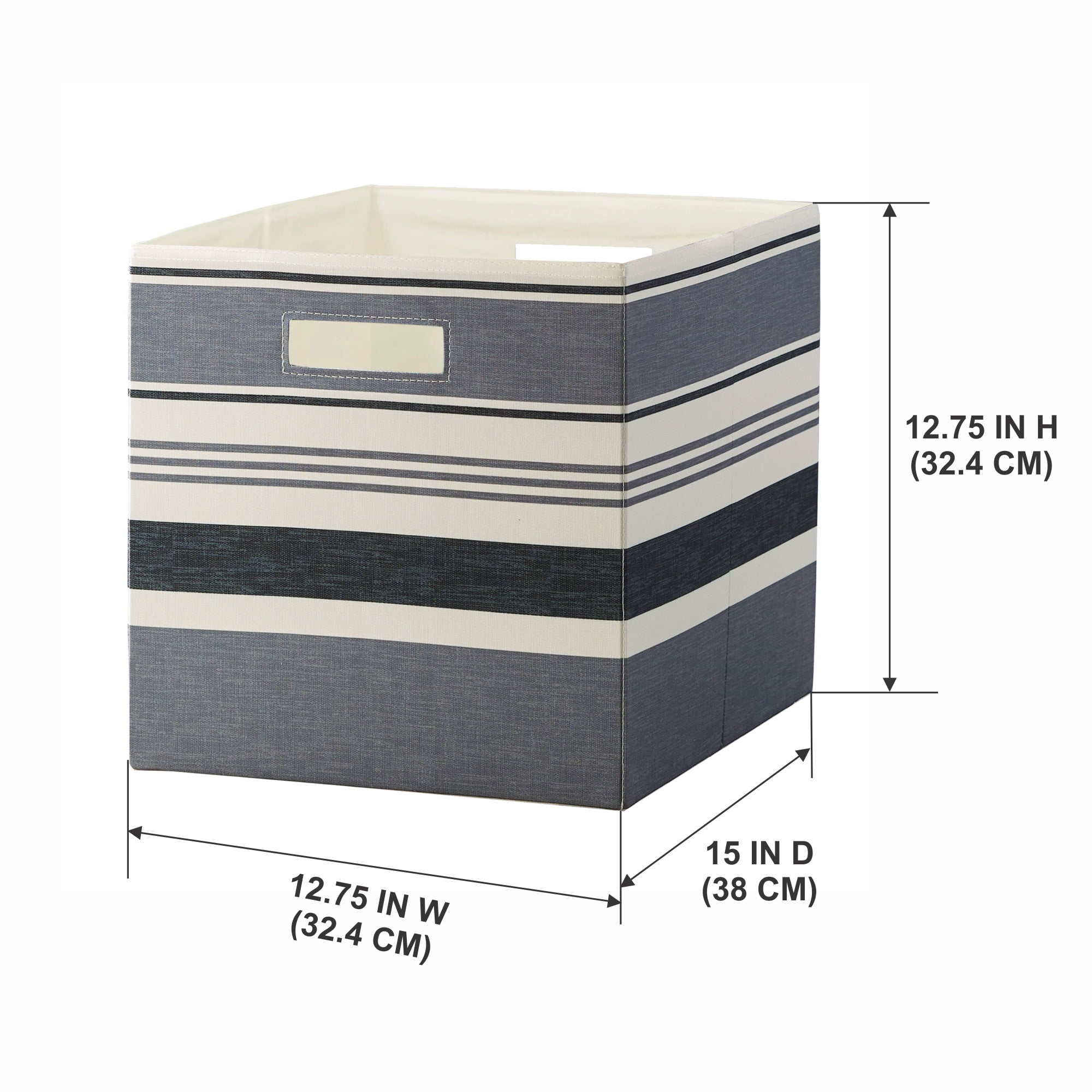 Better Homes & Gardens Collapsible Fabric Cube Storage Bin, Black Stripe
