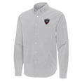 thumbnail image 2 of Men's Antigua Gray D.C. United Porter Woven Tri-Blend Long Sleeve Button-Down Shirt, 2 of 3