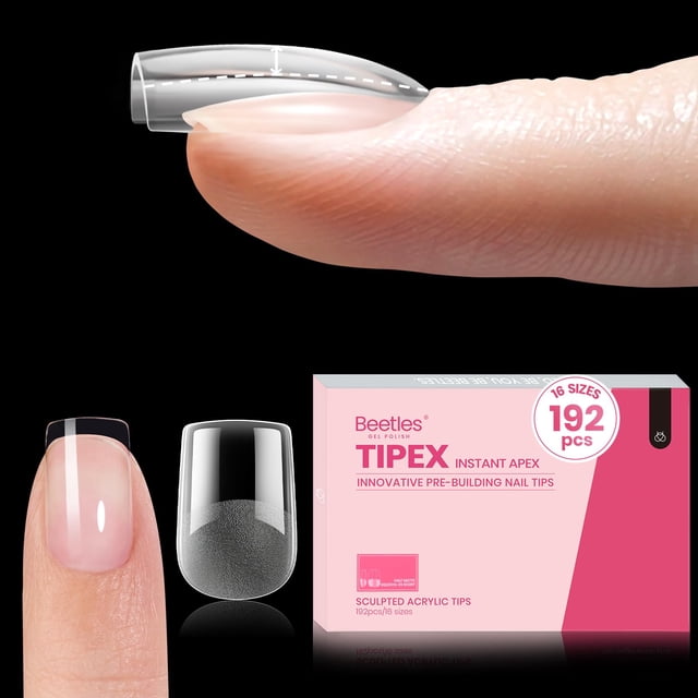 Puntas para uñas Beetles Tipex Instant Apex Extra Short Squoval