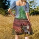 thumbnail image 5 of Vestido de manga corta con paisaje de ciudad esmeralda Cóctel de vestidos vestido mujer verano, 5 of 7