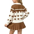thumbnail image 5 of Agkizg Kids Girls Clothing Set Pullover 2 Piece Outfit Knit Crewneck Top Midi Skirt Casual Set, 5 of 6