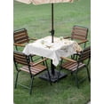 thumbnail image 5 of Orange Eucalyptus Coastal Outdoor Tablecloth with Umbrella Hole, Beach Starfish Conch Spillproof Waterproof Outdoor Table Cover, Patio Tablecloths for Party/Garden/Picnic, Square 54"x54", 5 of 9