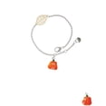 thumbnail image 2 of Delight Jewelry Resin Funny Boo! Pumpkin - Goldtone Leaf Delicate Bracelet, 6.25+1.75", 2 of 4