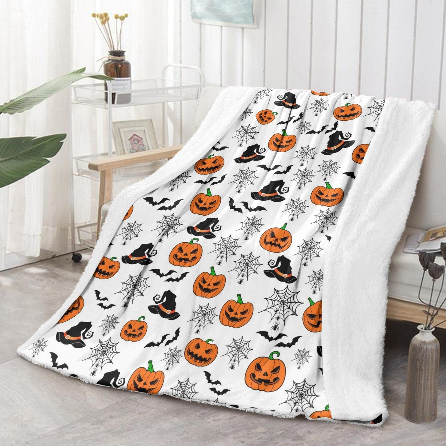 Halloween Pumpkin Cats Soft Fleece Throw Blanket 50 x 60 inches