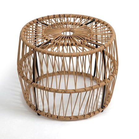 Tisch PE Wicker Rattan Outdoor Round Coffee Table in Natural