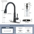 thumbnail image 6 of Wowow 3 Functions Single Handle Pull Down Sprayer Kitchen Faucet with Soap Dispenser in Stainless Steel Oil Rubbed Bronze, 6 of 7