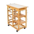 thumbnail image 6 of Wulawindy Kitchen & Dining Room Cart 2-Drawer Removable Storage Rack with Rolling Wheels Wood Color, 6 of 7