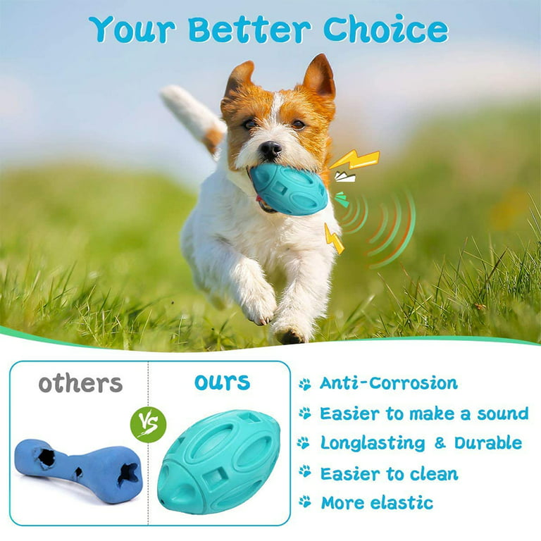 Feeko Squeaky Dog Chew Toy For Aggressive Chewers Large Breed Pet Durable  Rubber