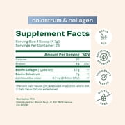 Bloom Nutrition Colostrum & Collagen Peptides Powder, Unflavored, 25 Servings