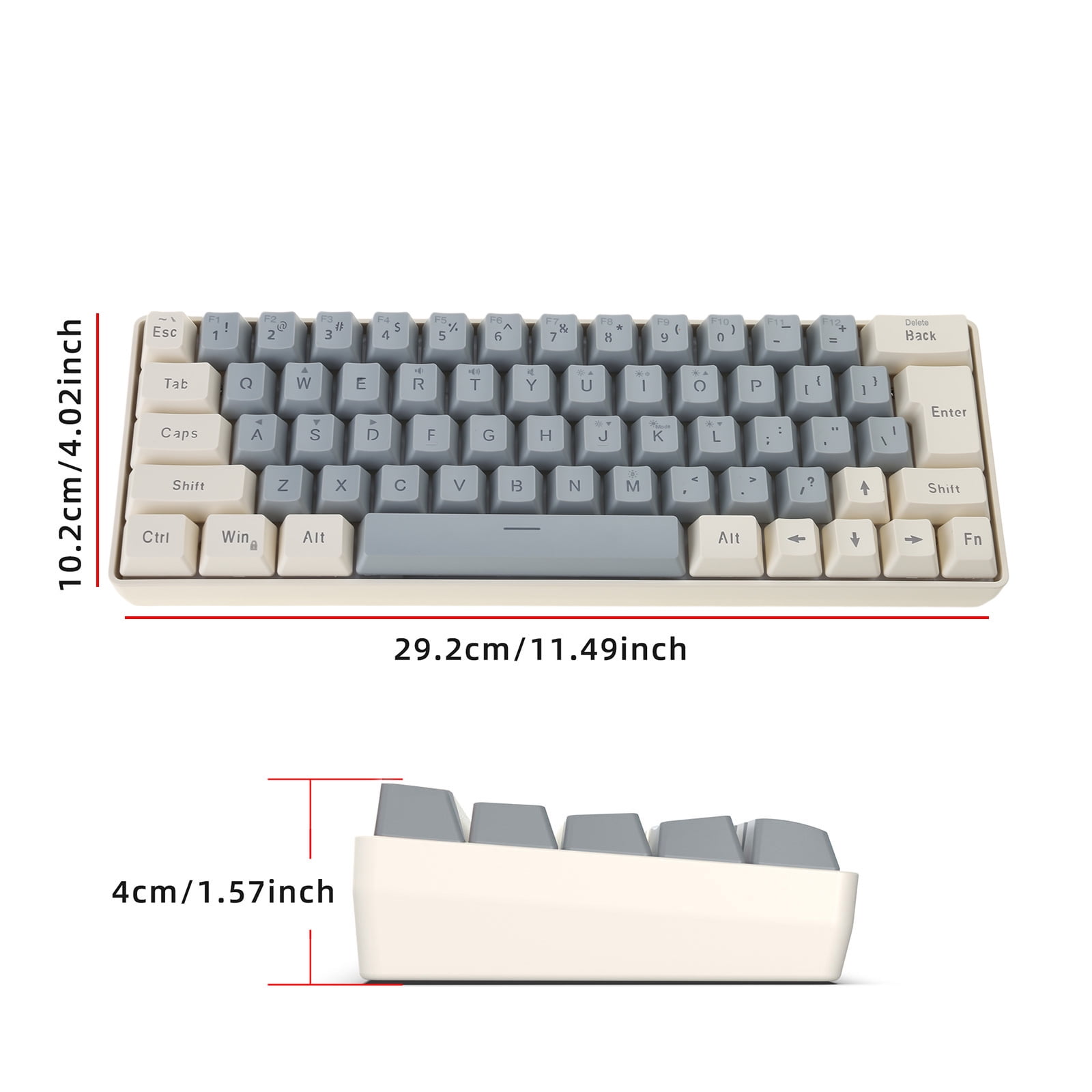 AOOOWER Corded Gaming Keyboard for PC Gamers LED Backlits Mechanical Keyboard 63 Key Desktop Computer Keyboard for Gaming