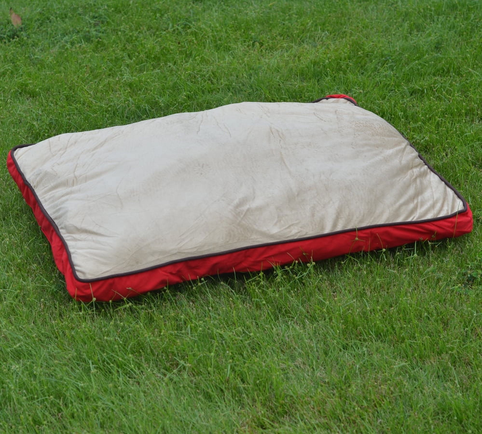 Sunny RED Dog Cat Soft Pet Bed w Waterproof Lining, Removal Color, Non Skid Base