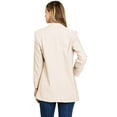 thumbnail image 3 of Love Tree Women's Juniors Classic Office Workwear Boyfriend Blazer (Beige, Small), 3 of 3