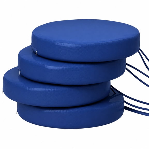 Round Outdoor Chair Cushions 2.8 Inch Thick Navy Set of 4