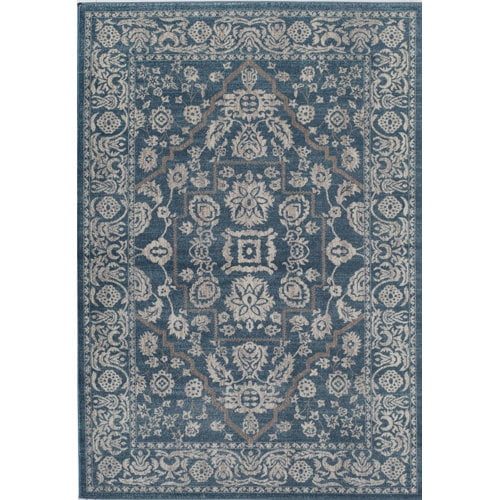 Rugs America Estelle Oriental Transitional Area Rug, Blue