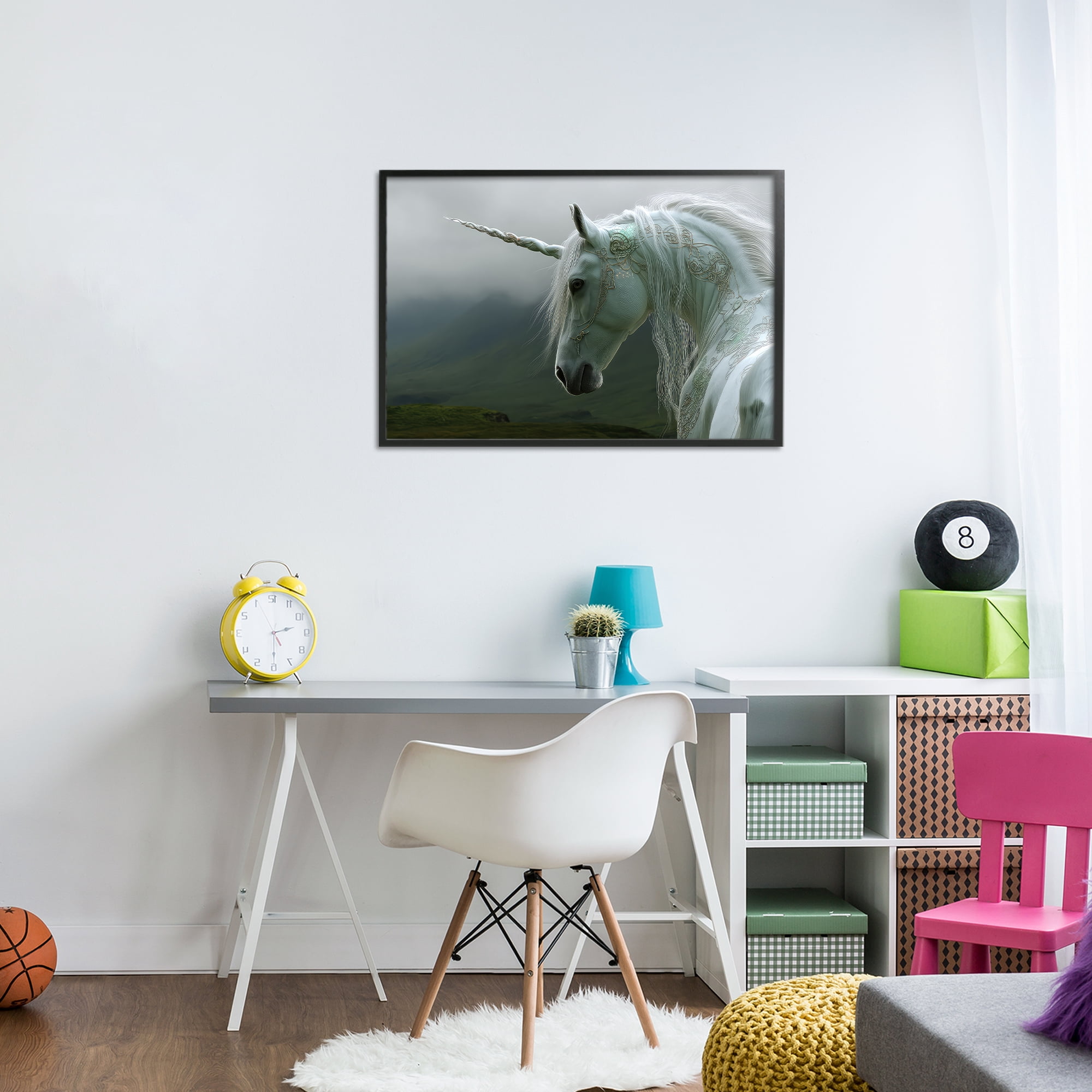 Stupell Industries Dreamy Celtic Unicorn Black Framed Giclee Art, design by The Wands Want