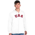 thumbnail image 4 of USA United States Patriotic 4th July Unisex Fleece Graphic Zip Up Hoodie Brisco Brands 3X, 4 of 6
