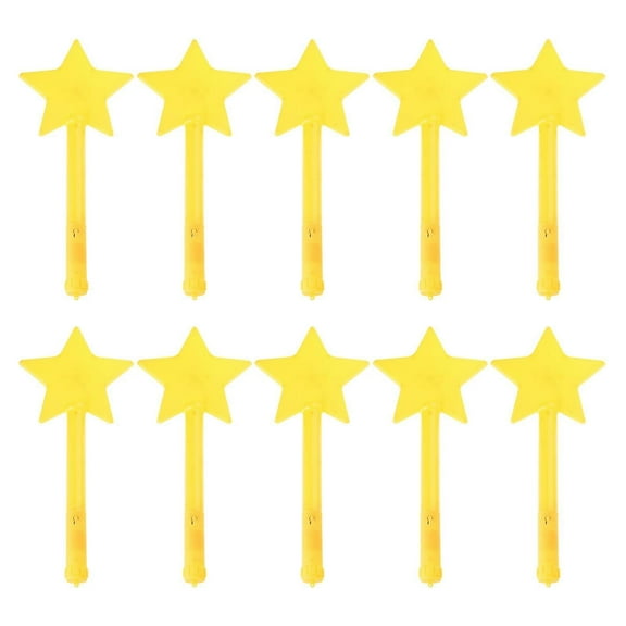 Glowing Fairy Wand Five Pointed Star Stick Bulk For Children Adults Outdoor Summer Play Party FleaMarket Supply 10PCS Yellow