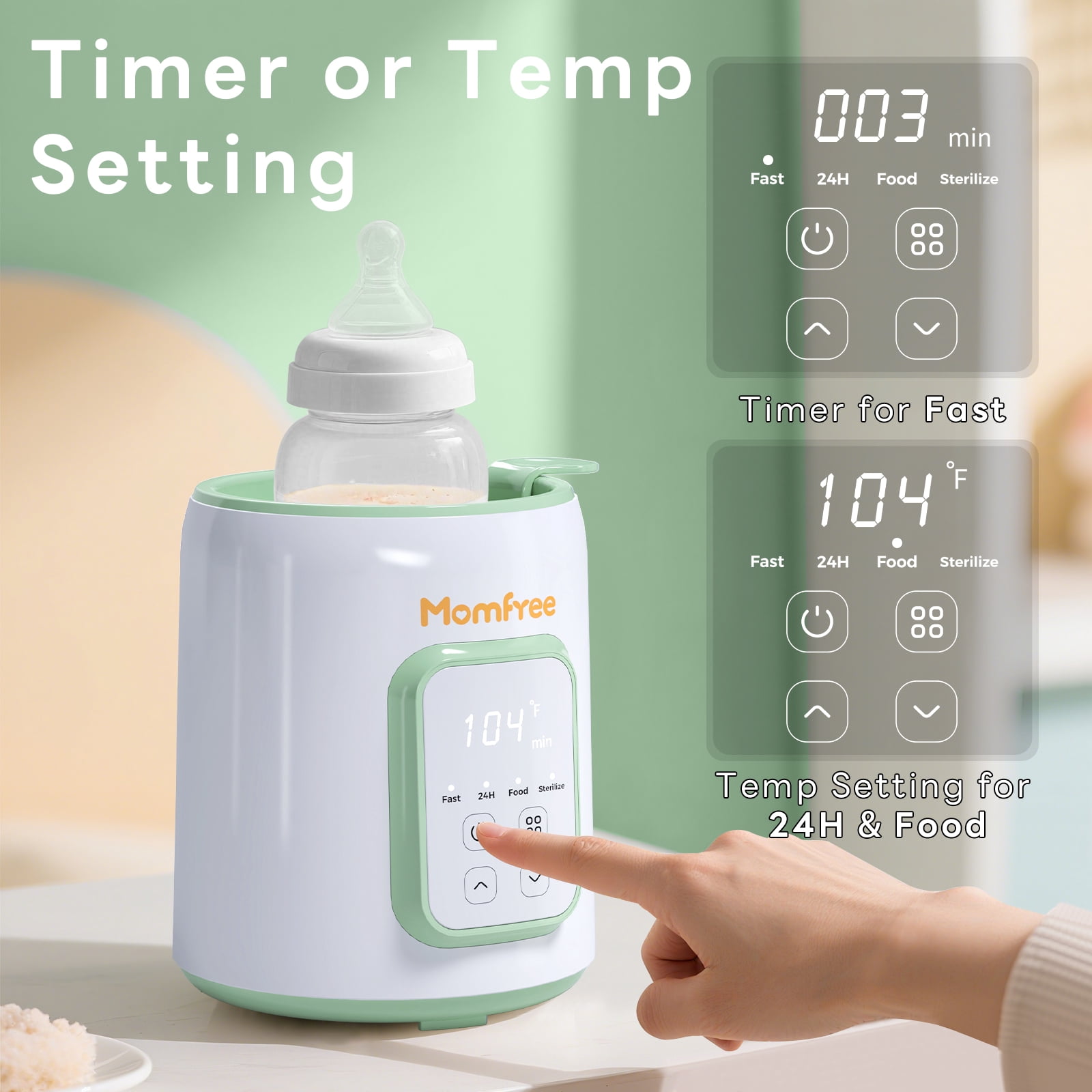 Bottle Warmer,8-in-1 Fast Baby Bottle Warmer for Breastmilk and Formula,Milk Warmer with Accurate Temperature Control and Automatic Shut-Off,Multifunctional Bottle Warmers for All Bottles