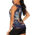thumbnail image 3 of Fotbe Night Sky Bald Eagle Blusas Sin Mangas para Mujer – Estilo Casual, Corte Suelto, Slim-Fit, Cuello Redondo Deportivo, Tops de Verano para Gimnasio y Yoga-Small, 3 of 7