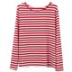 thumbnail image 5 of Moda Mujer O-cuello Camiseta de manga larga Verano Rayas Impresión Blusa Tops Fridja  hj1958, 5 of 7