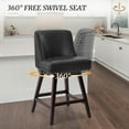 thumbnail image 5 of Dycanpo 26''H Swivel Counter Stools Set of 3 with Back Faux Leather for Home Kitchen Island, Black, 5 of 8