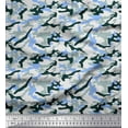 thumbnail image 1 of Soimoi Poly Georgette Fabric Two Tone With White Camouflage Printed Fabric 1 Yard 42 Inch Wide, 1 of 1