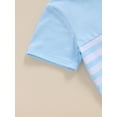 thumbnail image 5 of Suealasg Toddler Boys Clothes 6M 1T 2T 3T Short Sleeve Striped Print T-Shirt Tops and Drawstring Shorts Sets 2Pcs Baby Boy Summer Casual Outfits, 5 of 6
