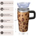 thumbnail image 3 of Leopard 20oz Stainless Steel Tumbler with Handle and Straw – Insulated Travel Cup with Sliding Lid, 360° Full Wrap Printed Mug for Home, Outdoor & Sports Use, 3 of 6
