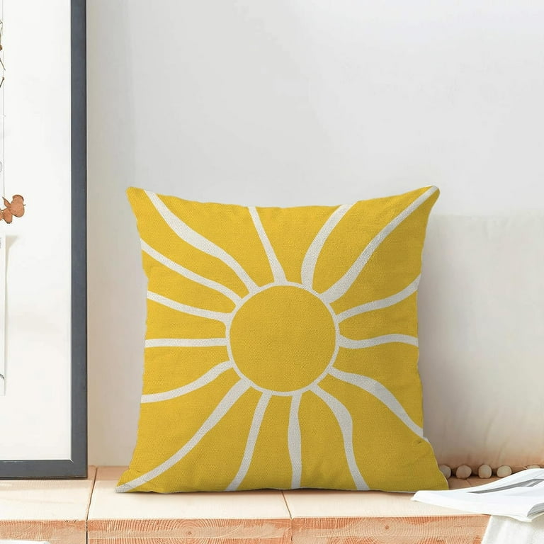Summer Outdoor Pillow Covers 16x16 Inch Pcs, Mustard Yellow