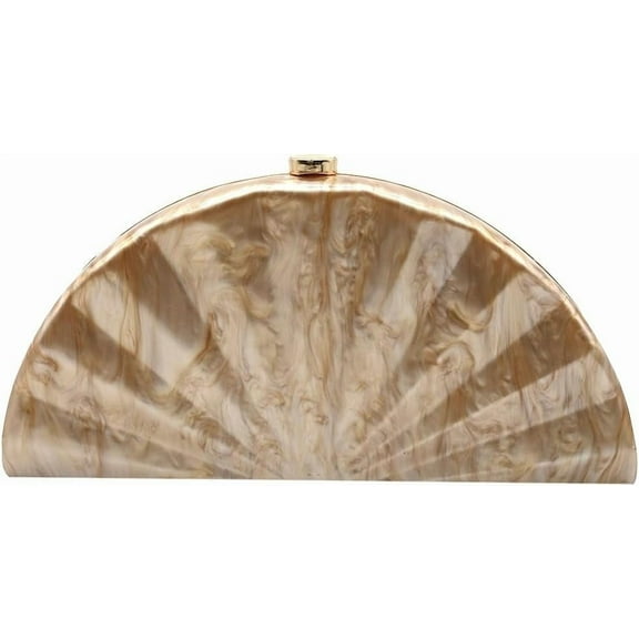 Kwuty Women Fan Shell Acrylic Clutch Purse Marble Evening Bag Unique Handbag Cute Shell Clutch Wedding Purse for Party
