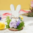 thumbnail image 4 of Nmdmisc Easter Bunny Decoration - Easter Bunny Decorations Spring Indoor Home Decor - Cute Wooden Cartoon Bunny Figurine - Decorative Holiday Parties Supplies for Living Room, Bedroom, 4 of 5