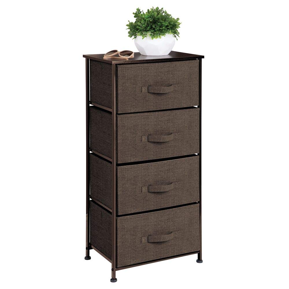 AOOLIVE Vertical Dresser Storage Tower Sturdy Steel Frame, Wood Top