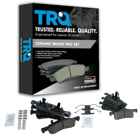 TRQ Front Rear Premium Posi Ceramic Brake Pad Kit for Expedition Navigator BFA12999
