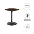 thumbnail image 4 of Modway Lippa Round 28" Wood Grain Mid-Century Modern Dining Table in Black Cherry Walnut, 4 of 7
