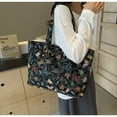 thumbnail image 3 of High end and large capacity canvas bag for women 2025 new fashionable commuting tote bag for women ins student class bag, 3 of 6