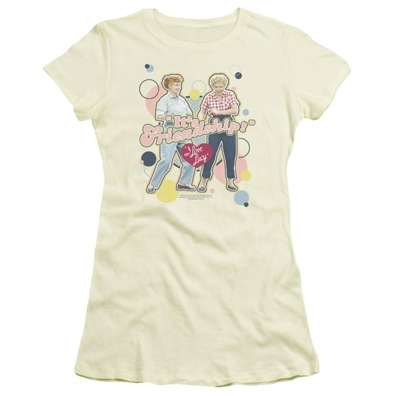 I Love Lucy Its Friendship S/S Junior Women's T-Shirt Sheer Cream