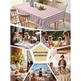 thumbnail image 6 of Pink Striped Tablecloth Rectangle Table Cloth 60x120, Waterproof Tablecloth Outdoor Table Cloth, Modern Simple Farmhouse Beige Vintage Washable Table Cover for Kitchen Dinning Party, 6 of 8
