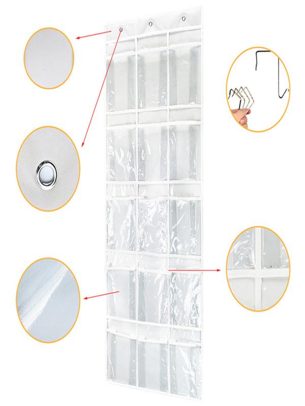 Over The Door Hanging Pantry Organizer with 15 CrystalClear Vinyl