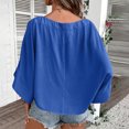 thumbnail image 7 of Timegard Summer Tops for Women Drop Shoulder Lightweight Loose Solid Color Casual 3/4 Sleeve Blouse, 7 of 7