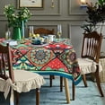 thumbnail image 3 of Boho Tablecloth Oblong/Rectangle 60 x 84 Inch Washable Reusable Waterproof Table Cloth -Medallion Geometric Plaid Bohemian Morocco Tile Print Table Cover for Dining Room, Tabletop Decoration, 3 of 6