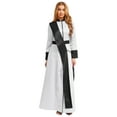 thumbnail image 2 of YiZYiF Womens Long Sleeve Priest Cosplay Robe With Stole Front Zipper Jacquard Patchwork For Parties White 3XL, 2 of 5