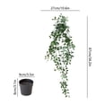 thumbnail image 6 of Hanging Artificial Pothos with Pot, Faux Trailing Green Vine Plant for Indoor Wall Shelf Home Decor, 6 of 6