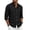 Black, variant on Men's Casual Button Down Shirts Long Sleeve Linen Beach Wedding Shirt Summer Vacation Shirt for Men Army Green L