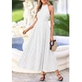thumbnail image 7 of PRETTYGARDEN Summer Halter Dresses for Women Vacation Outfits Sleeveless Polka Dot Sundress Wedding Guest Maxi Dress, 7 of 7