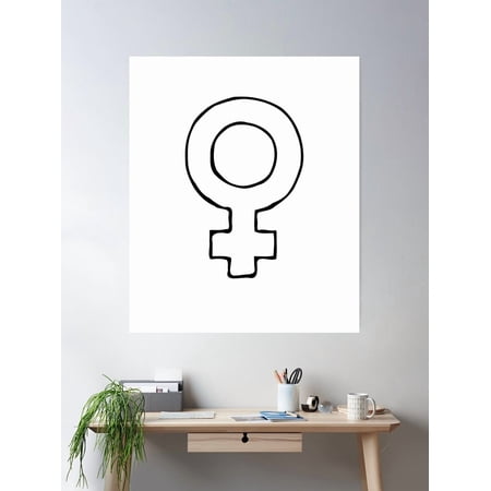 Kna Prints - Male Gender Symbol Identify Female Universal Identity Society Poster Wall Art, Modern Wall Decor For Living Room Bedroom, UNFRAMED-16x24