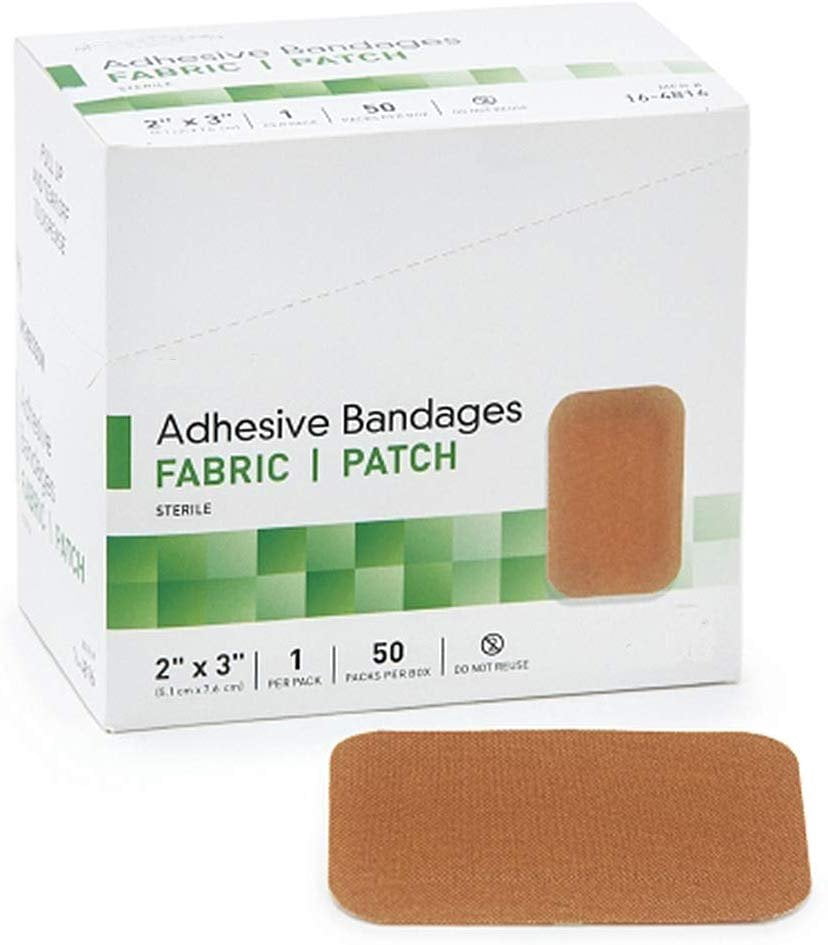 Adhesive Bandages. Case of 1200 Adhesive Strips 2" x 3" for Wound